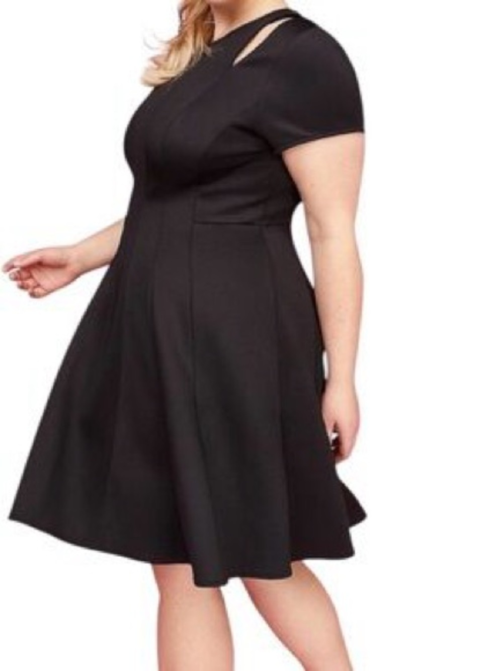 Lane Bryant Cut Out Shoulder Scuba Fit Flare Dress